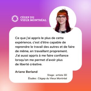 Témoignage étudiant de Ariane Berland